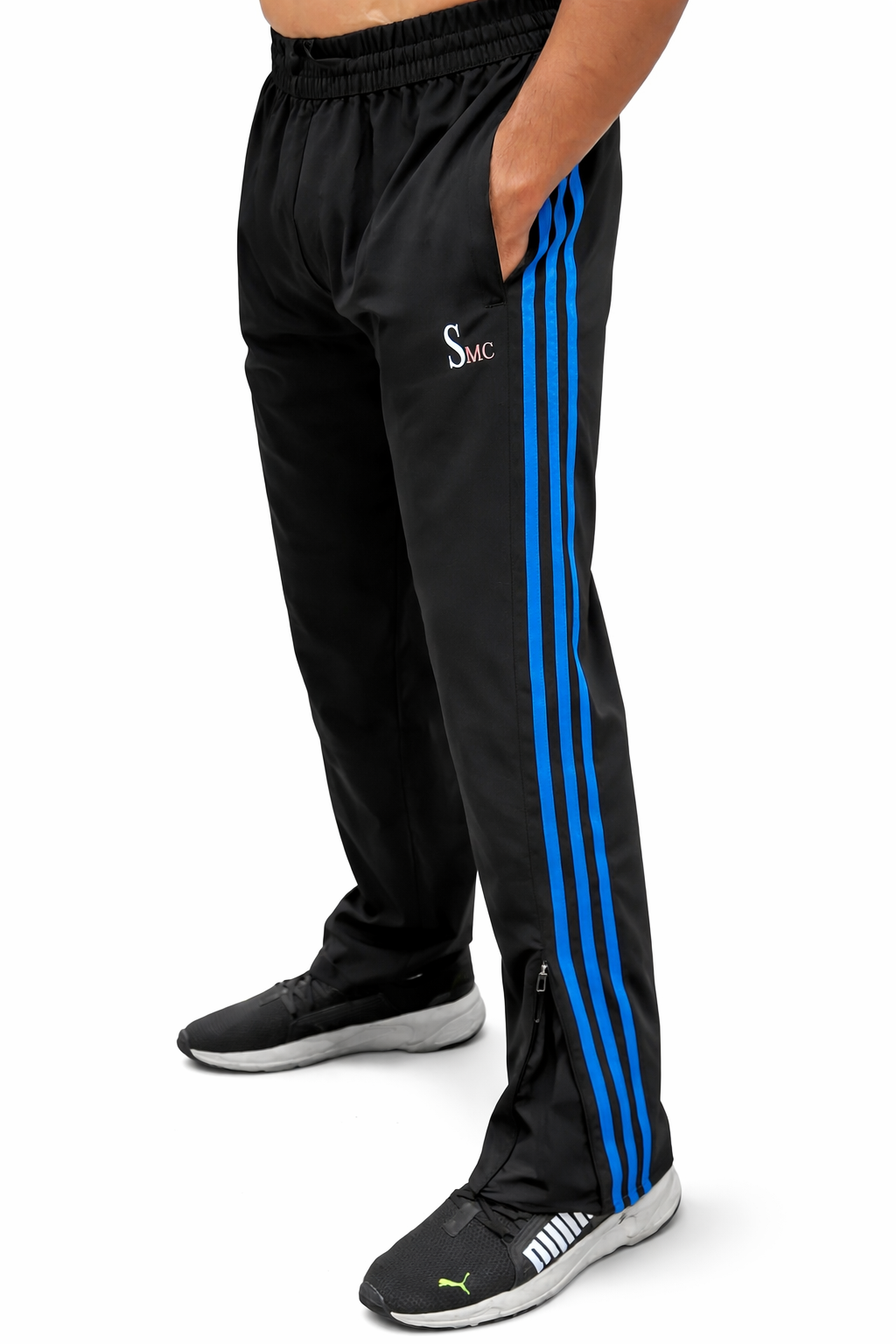 Urban Stripe Active Track Pants| Blue